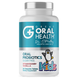 Kids Dental Oral Probiotics with BLIS K12 & M18 – 7 Strains, 3 Billion CFU (Strawberry-Vanilla Flavor)