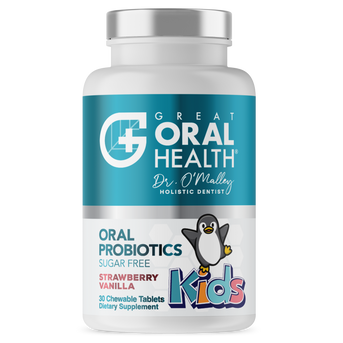 Kids Dental Oral Probiotics with BLIS K12 & M18 – 7 Strains, 3 Billion CFU (Strawberry-Vanilla Flavor)