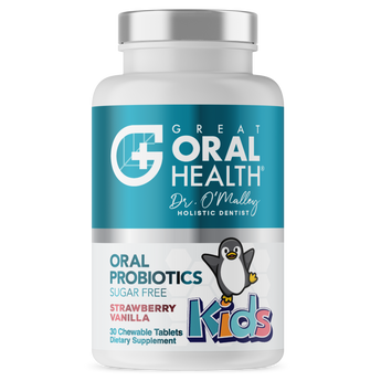 Kids Dental Oral Probiotics with BLIS K12 & M18 – 7 Strains, 3 Billion CFU (Strawberry-Vanilla Flavor)