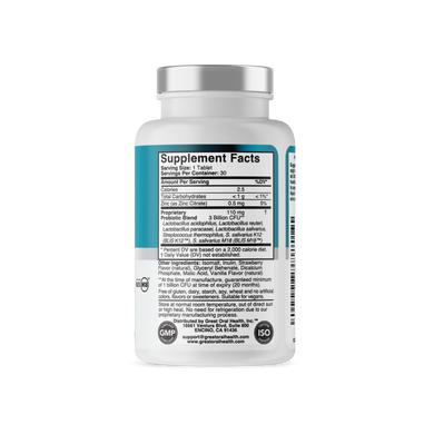 Kids Dental Oral Probiotics with BLIS K12 & M18 – 7 Strains, 3 Billion CFU (Strawberry-Vanilla Flavor)