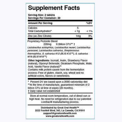 Buy Oral Care Probiotics for Kids –with BLIS K12 & M18 | Great Oral Health